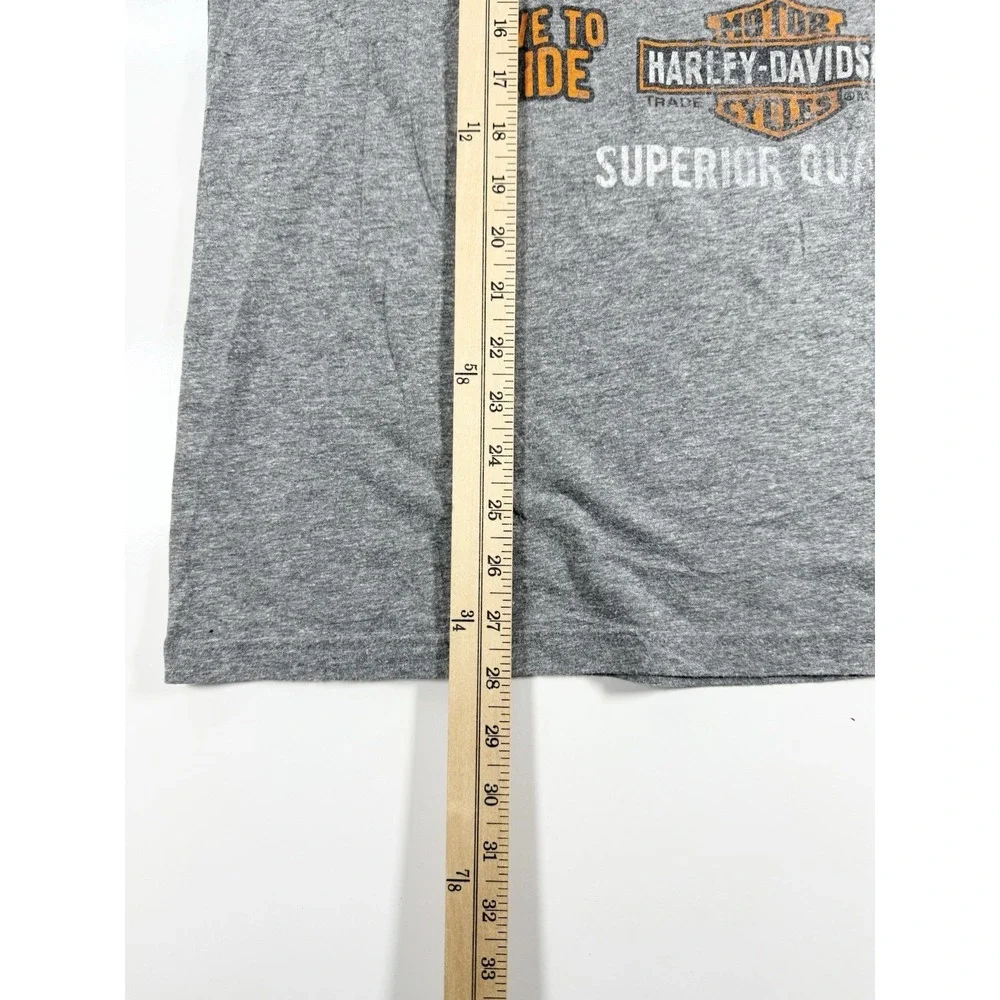 Harley-Davidson‎ Motorcycles T-Shirt Size L Gray Ride To Live O'Fallon Illinois